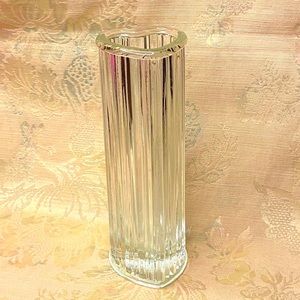 Vintage clear fluted glass heart shaped vase